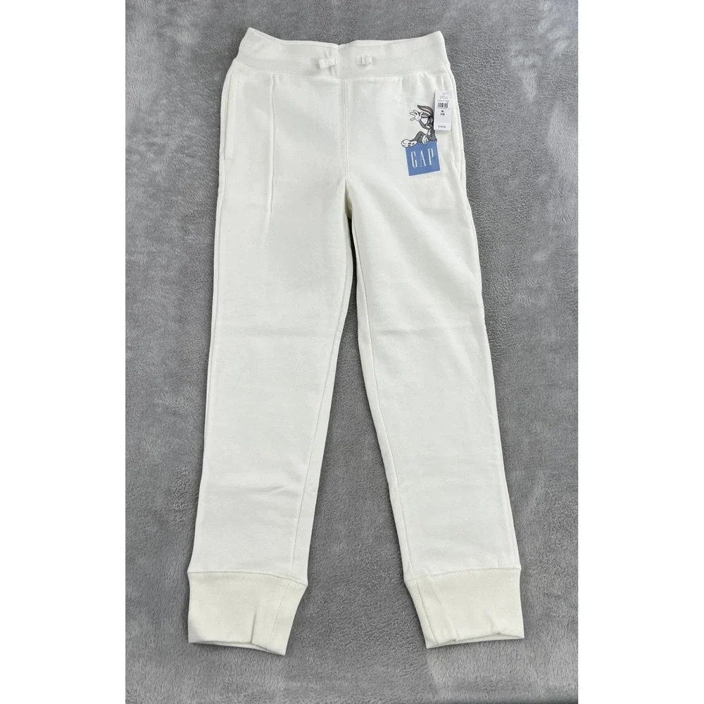 GAP Bugs Bunny Looney Tunes Fleece Joggers XL 12 Off White Kids Streetwear Sweat